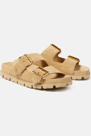 Prada Sandalias de ante con logo