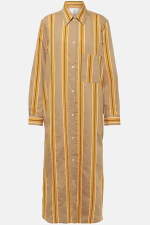 Totême Vestido camisero de algodón a rayas