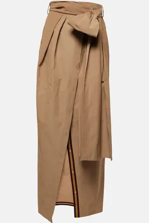DRIES VAN NOTEN Falda midi drapeada