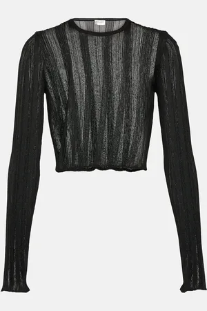 Saint Laurent Crop top de punto