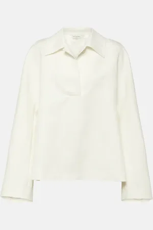 DRIES VAN NOTEN Top de mezcla de algodón y lino
