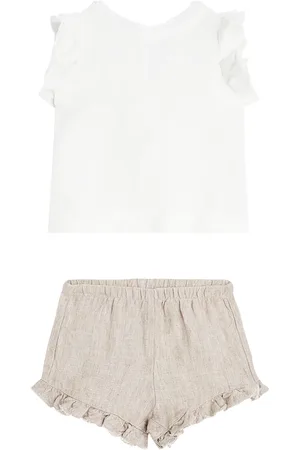 Il gufo Bebé - set de camisa y shorts de lino
