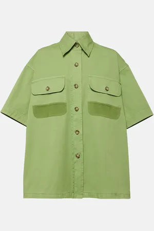 Stella McCartney Camisa oversized de lona de algodón