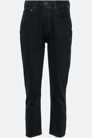 AGOLDE Jeans slim Riley Crop de tiro alto