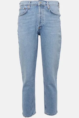 AGOLDE Jeans slim cropped Riley de tiro alto