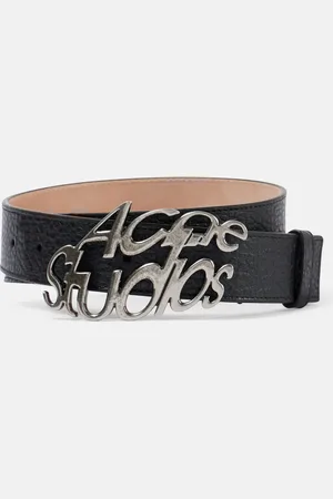 Acne Studios Cinturón de piel con logo