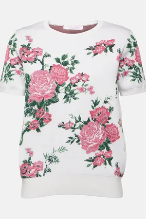 Carolina Herrera Top de mezcla de seda floral