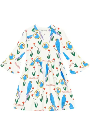 Mini Rodini Vestido Parrots de algodón