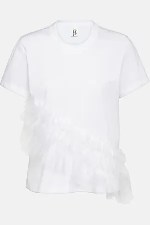 NOIR KEI NINOMIYA Camiseta de jersey de algodón con tul
