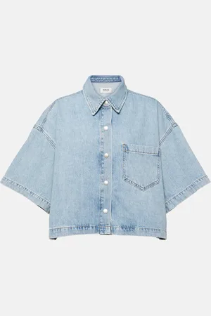 AGOLDE Camisa cropped Rona Box de denim