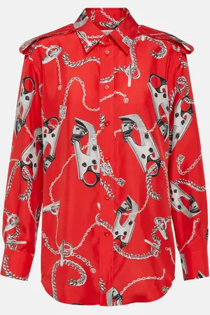 Burberry Camisa de seda estampada