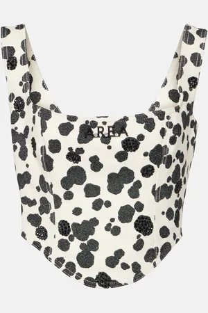 AREA Corsé Dalmatian de denim adornado