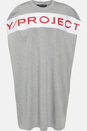 Y / PROJECT Vestido corto de algodón con logo