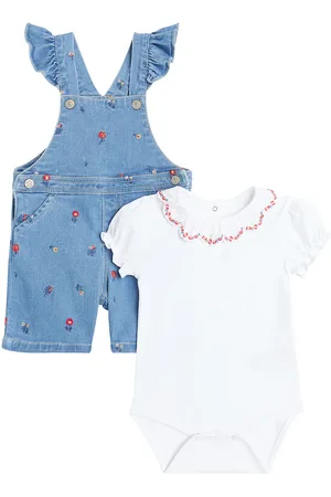 Tartine Et Chocolat Bebé - set de mono en denim y body de algodón