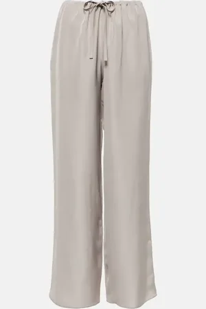 The Row Pantalones anchos Jugi de seda de tiro alto