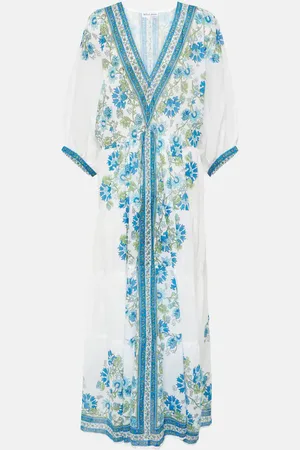 Juliet Dunn Vestido largo de algodón floral