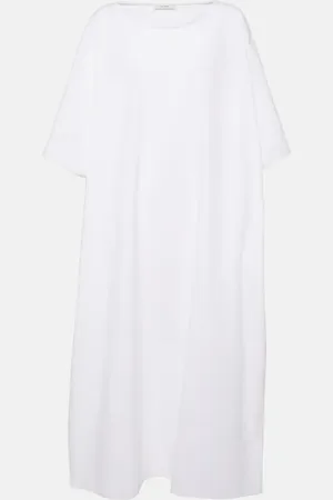 The Row Vestido midi oversized Isora de popelín de algodón