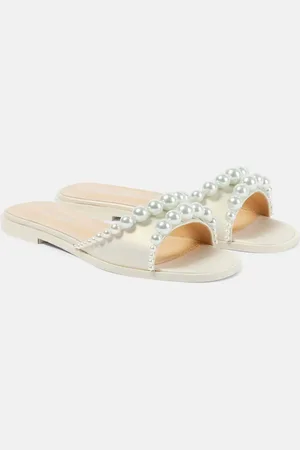 Mach & Mach Sandalias Sirene de piel con perlas sintéticas