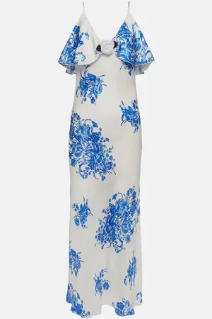 RODARTE Vestido lencero de seda floral
