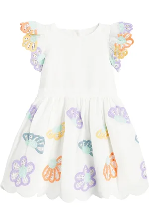 Stella McCartney Bebé - vestido de algodón y lino bordado