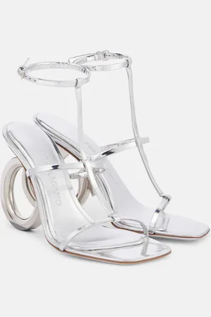 Salvatore Ferragamo Sandalias Elina 105 de piel metalizada