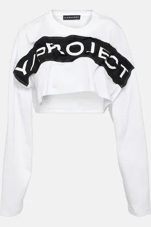 Y / PROJECT Crop top de jersey de algodón con logo