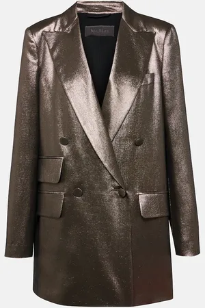 Max Mara Blazer Edro de lamé en mezcla de seda