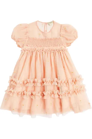 Stella McCartney Vestido de tul floral con bordado