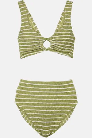 Hunza G Bikini Nadine de tiro alto a rayas