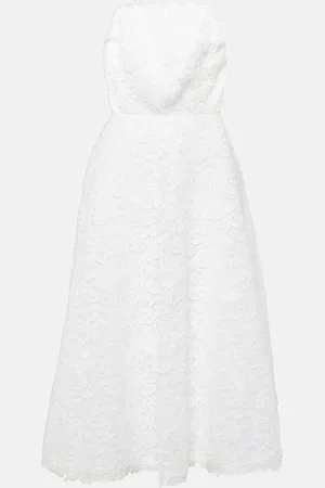 Carolina Herrera Vestido midi de encaje floral
