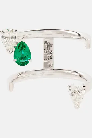 Repossi Anillo Serti Sur Vide de oro de 18 ct con diamantes y esmeralda