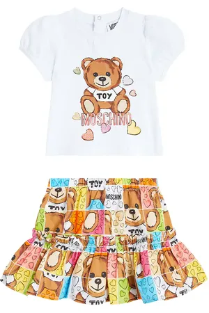 Moschino Bebé - set de camiseta y falda de algodón estampados
