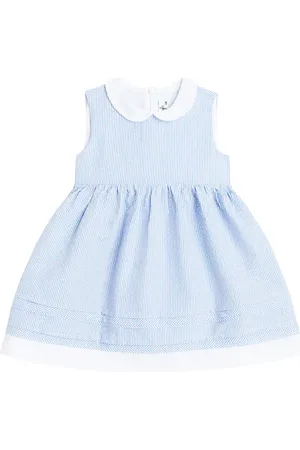 Il gufo Bebé - vestido de sirsaca de algodón fruncido