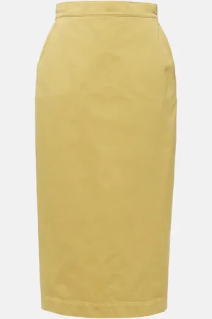 Max Mara Falda midi Denver de gabardina de algodón