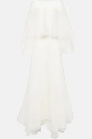 MATICEVSKI Novia - Vestido Dhalia de seda con capa