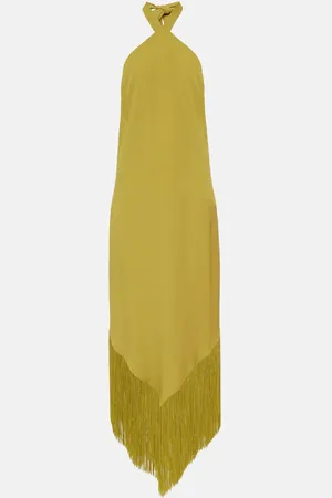 ‎Taller Marmo‎ Vestido midi Nina de cady con flecos