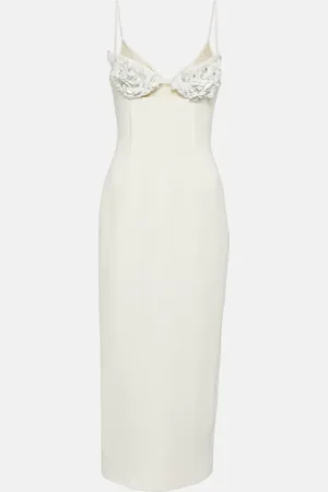 DAVID KOMA Vestido midi de cady adornado