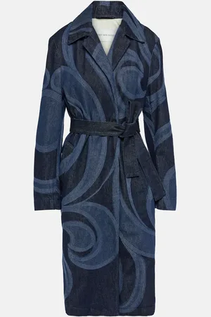 DRIES VAN NOTEN Abrigo de denim bordado