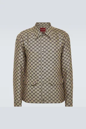 Gucci Chaqueta de lona GG de mezcla de lino
