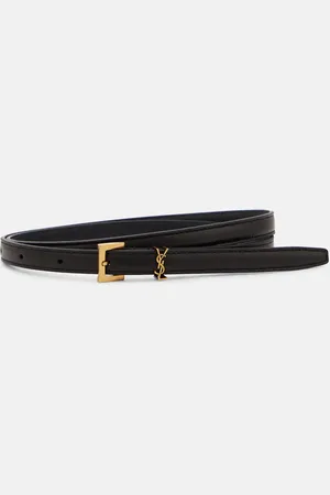 Saint Laurent Cinturón Cassandre de piel