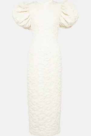 ROTATE Vestido de novia midi en jacquard floral