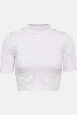 Courrèges Courrèges Crop top acanalado con logo
