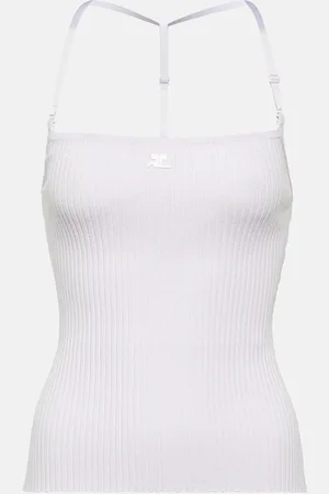 Courrèges Courrèges Tank top acanalado con logo