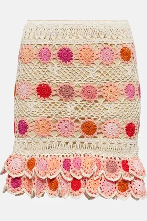 ANNA KOSTUROVA Minifalda Bouquet de algodón en croché