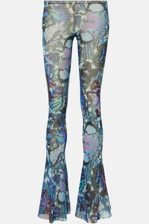 Jean Paul Gaultier Pantalones flared Papillon de jersey