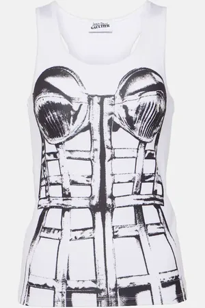 Jean Paul Gaultier Tank top Cage con estampado trompe l