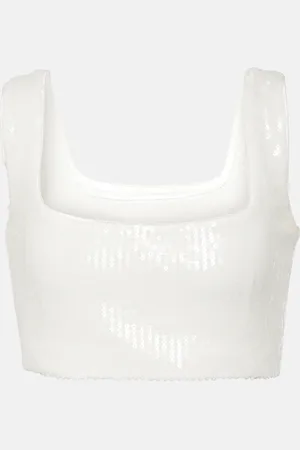 GALVAN Novia - crop top con lentejuelas