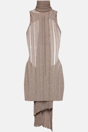 AYA MUSE Vestido corto de lamé acanalado