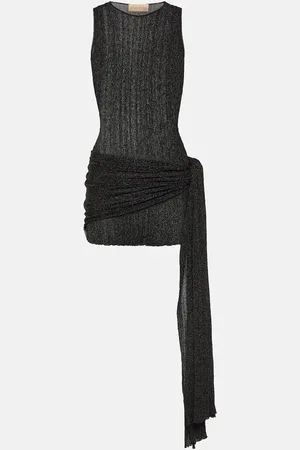 AYA MUSE Vestido corto drapeado Keefe de lamé