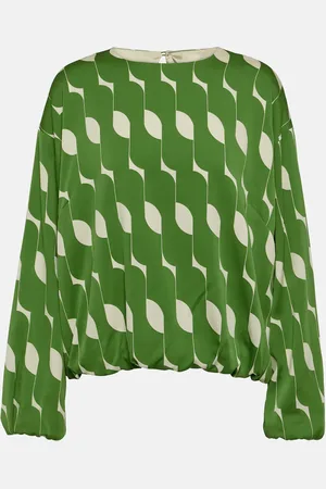 DRIES VAN NOTEN Vestido midi de mezcla de seda estampado